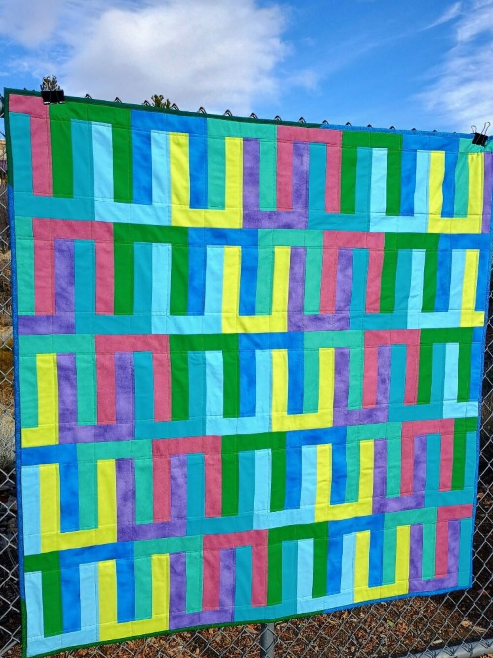 💙💚💜BN MODERN DESIGN QUILT IN SOLID COLORFUL FABRICS